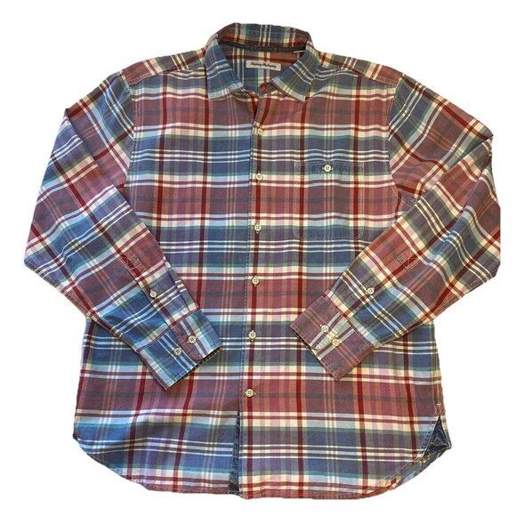 Tommy Bahama Men's Small Pale Wisteria Kookabura Plaid Long Sleeve Shirt - Picture 1 of 9